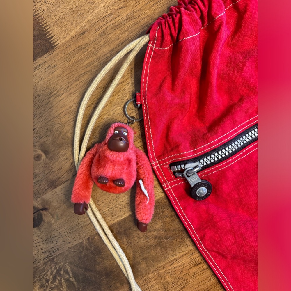 Kipling Red Backpack Downstring - image 3